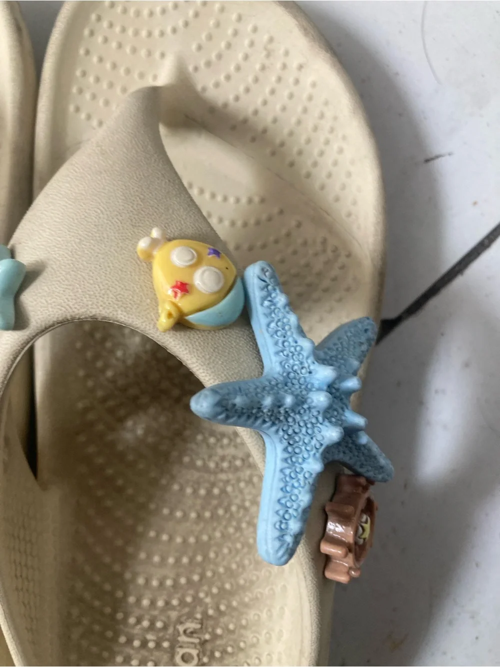CROCS Kids Beige Slip-On Sandals with Colorful Charms